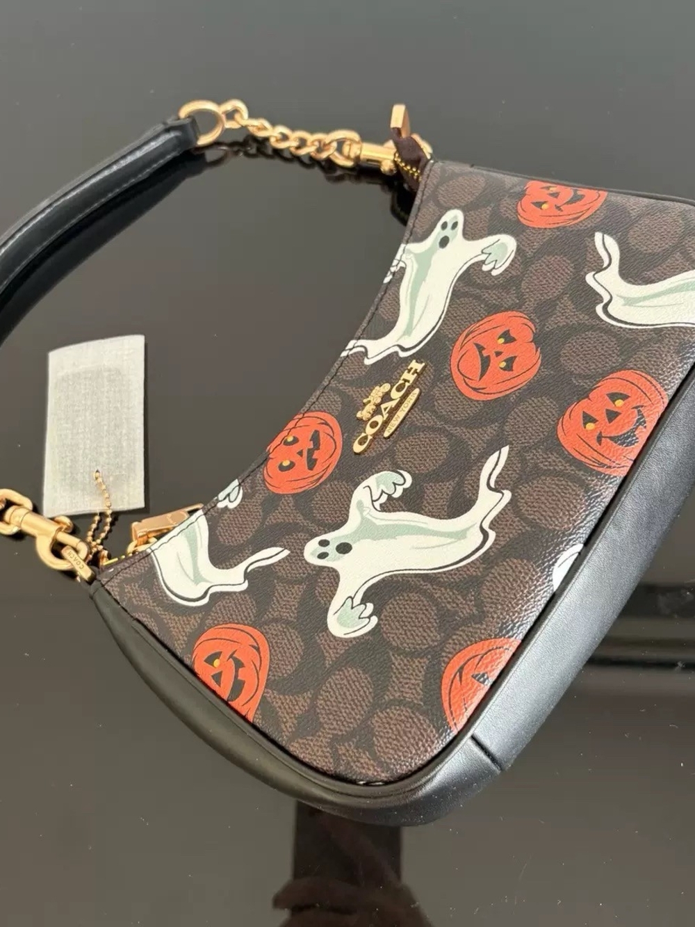 Coach Teri Bag Signature Canvas Halloween Ghost Pumpkin - Picture 5 of 10